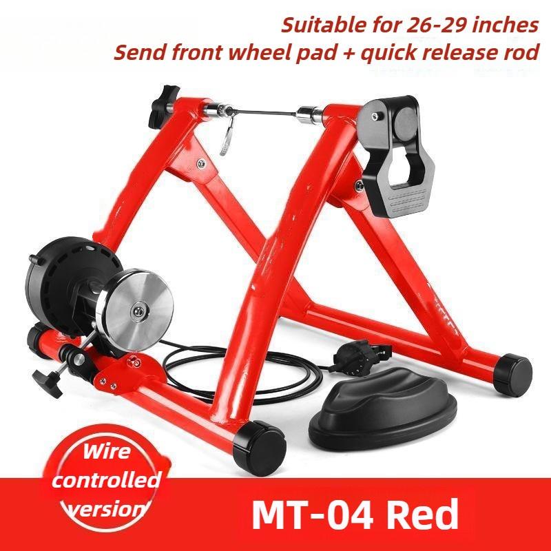 Foldable Magnetic Bike Trainer Stand 6 Speed Roller Cycling Station Indoor Bicycle Exercise Training Stand for 20-28 Inch Tire