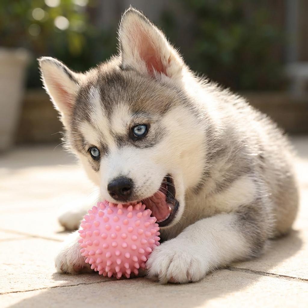 Puppy Teething Chew Toys, Non-Toxic TPR Dog Bone & Ring Toys with Rope, Durable & Bite Resistant for Small Medium Breeds