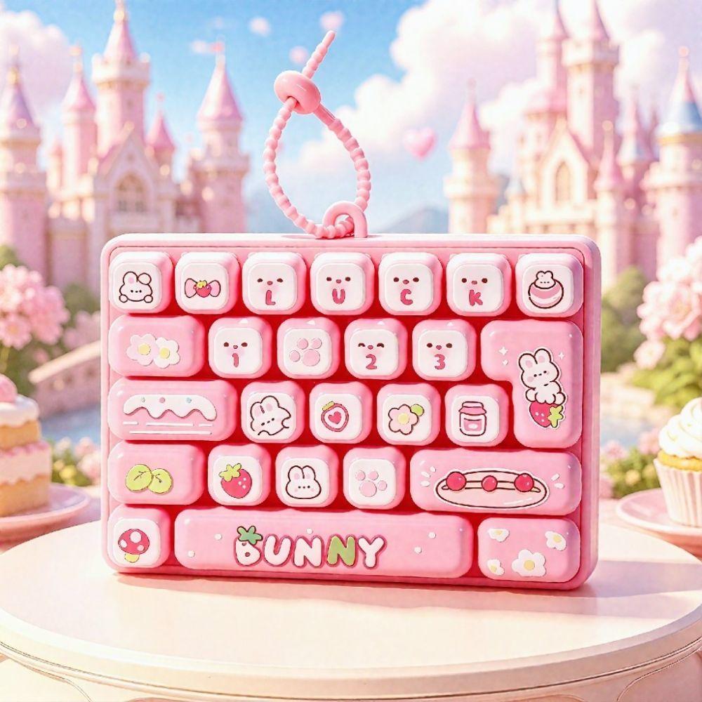 Cute Design Decompression Button Toy Creative Style Keyboard Keychain Children Use