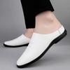 Fashion Open Low-heel Slipper Mens Slip on Walking Shoes Leather Male Comfortable Mules Shoes 2025 Male Casual Breathable Comfy Sandals