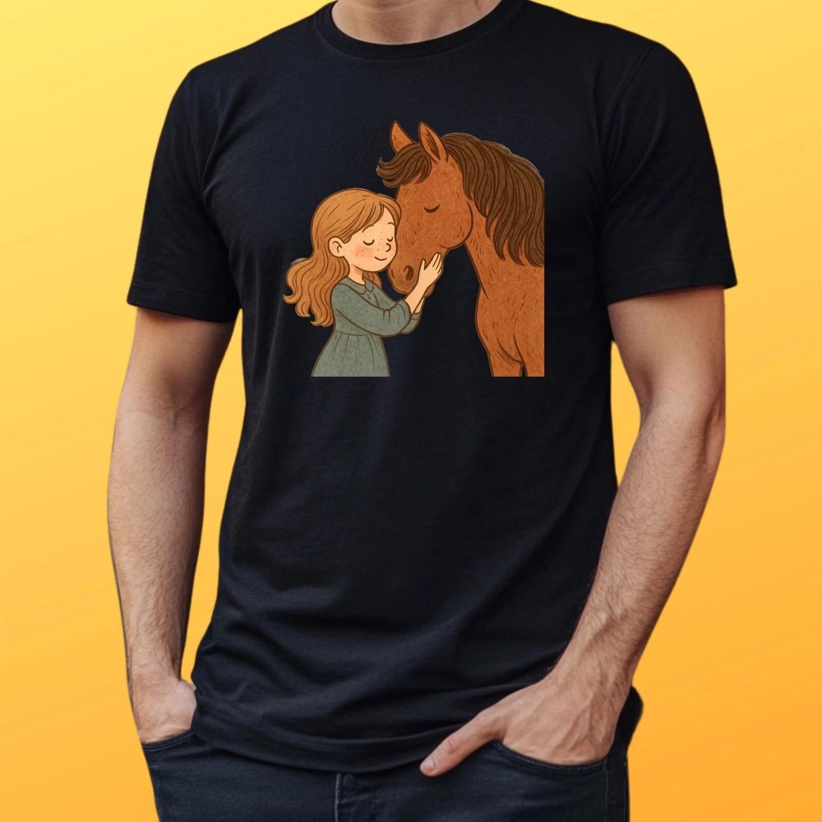 T-Shirt Herren Mädchen mit Pferd Motiv Baumwolle Größe S bis 5XL XXL