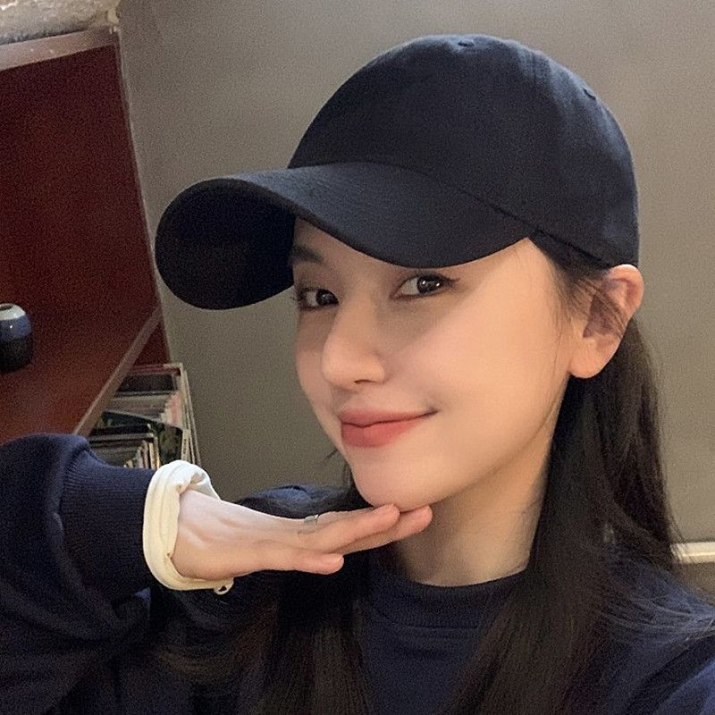 Hard top big head circumference showing face small baseball cap women s solid color hat men s wide brim cap casual hard top, large head circumference (53-62cm)