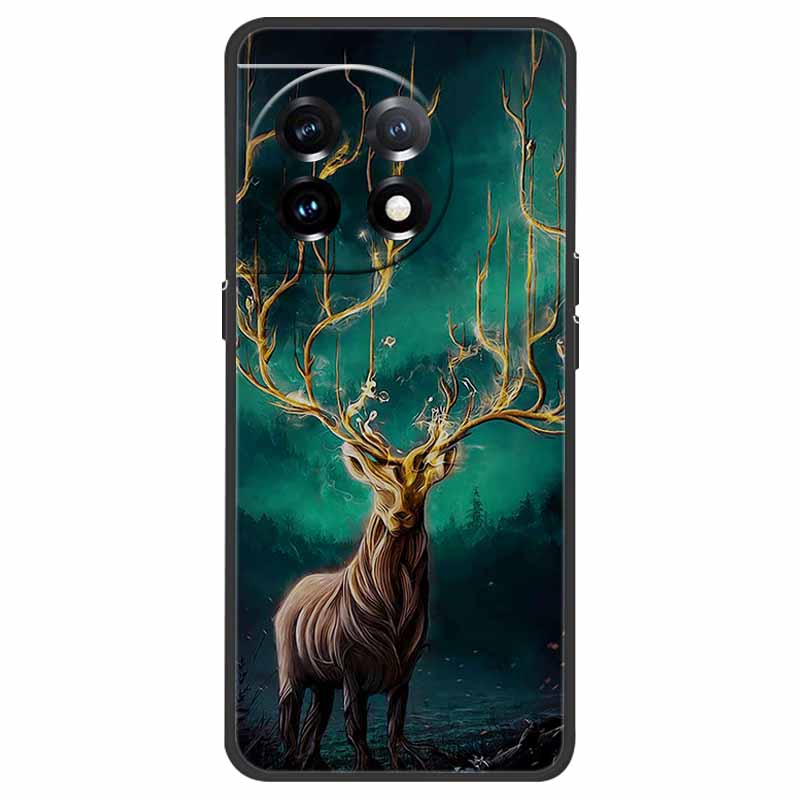 For OnePlus 11 5G Case One Plus 11R Flower Marble Black Bumper Soft TPU Silicone Cover for OnePlus 11 / 11R 5G Phone Cases Capas