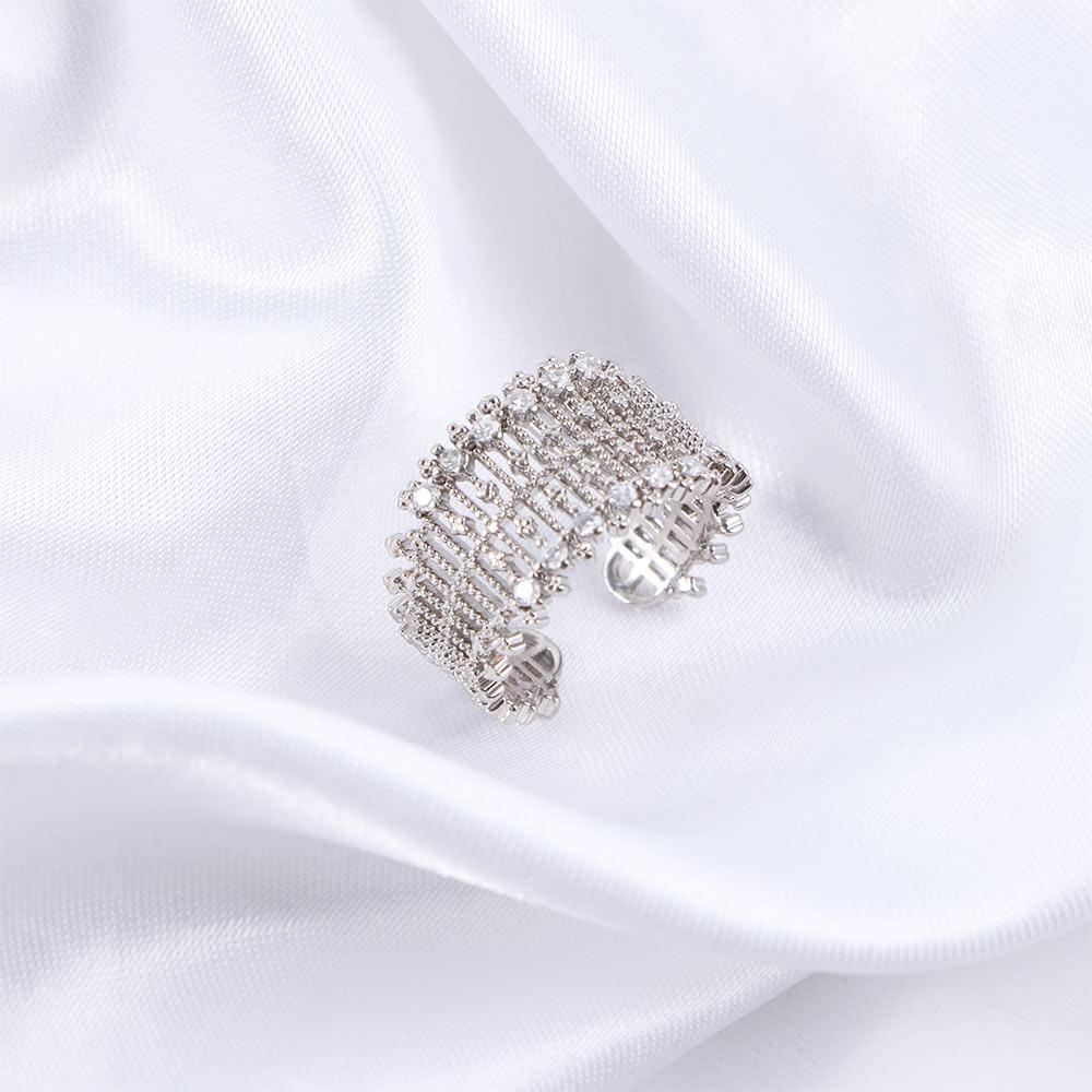 Width Geometry Female Finger Ring Korean Style Ring Rhinestone Ring Opening Adjustable Ring