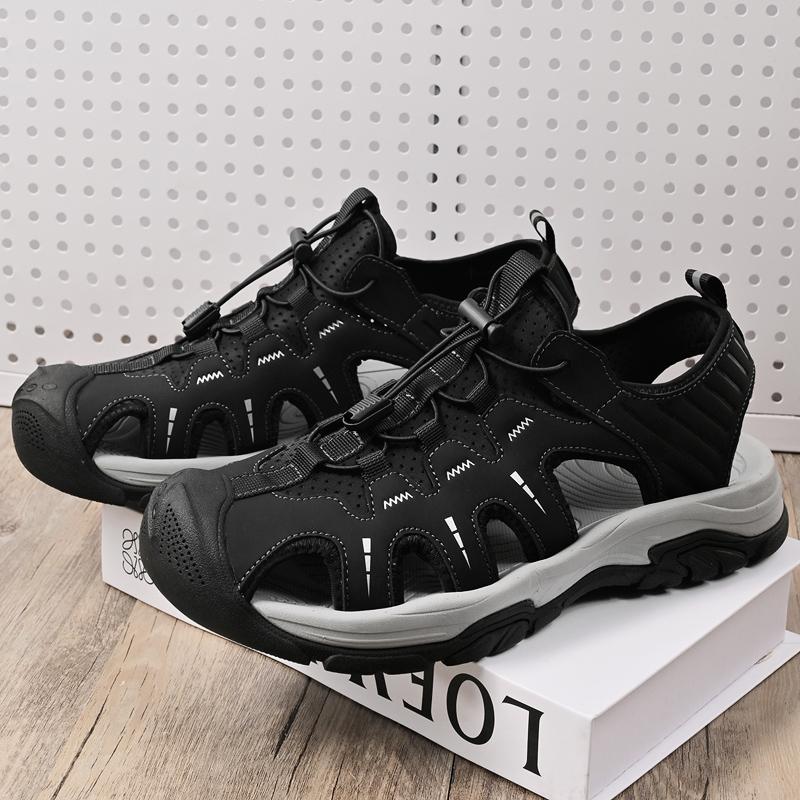 Sandali estivi da uomo, 2024, ciabatte da spiaggia, fatte a mano, in vera pelle, da uomo, casual, da esterno, antiscivolo, da uomo