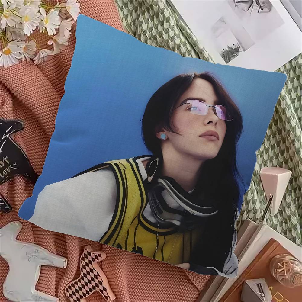 Sångaren Billie EilishS Kudde Animekudde Soffsäng Huvudkudde Överdrag Kuddfodral x cm Mode