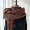 Scarf Women's Autumn and Winter New Imitation Cashmere Warm Scarf Big Windmill Plaid Shawl Windproof & Warm, Multi-Color Options for Casual Outings
