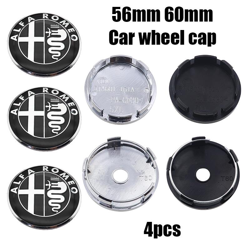 4pcs 56mm 60mm alfa romeo 3D Car emblem Wheel Center Hub auto Rim refit dust-proof badge covers cap styling accessories fw6