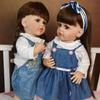 KEIUMI Păpuși Drăguțe Reborn Bebeluși Fetițe Gemeni Corp Plin Vinil Siliconat Baie 55cm Jucărie Păpușă Bebe Cadouri de Ziua de Naștere Festival
