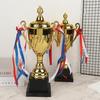 Metal Gold Trophy Cup Sports Award with Base Lid for School Sports Day Large Size Winner Souvenir