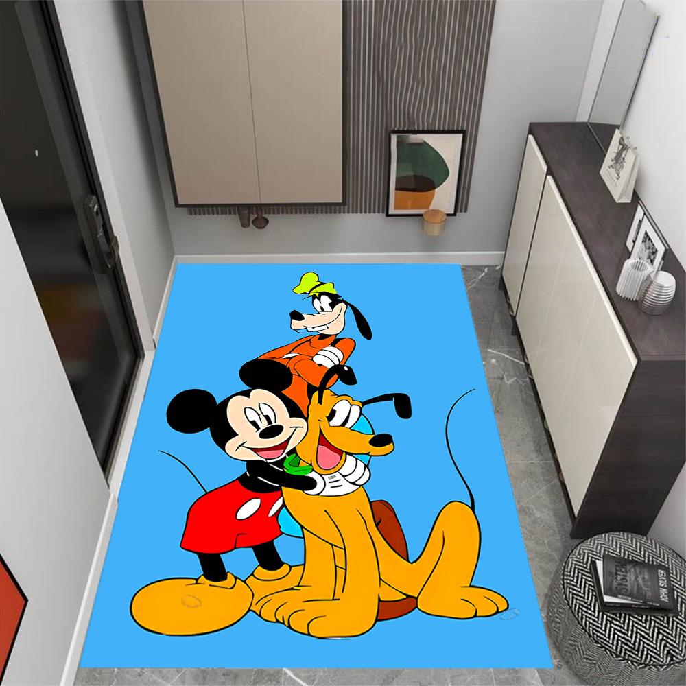 Classic Disney Characters Disney Cartoon Theme Anti-Slip Rug - Polyester, Home Decor, Suitable for Bedrooms, Living Rooms, Doorways, and Studios