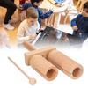 Percussion Wooden Guiro Threaded Double Cylinder Early Education Musical Guiro Instrument for Kids Above 1 Year Old