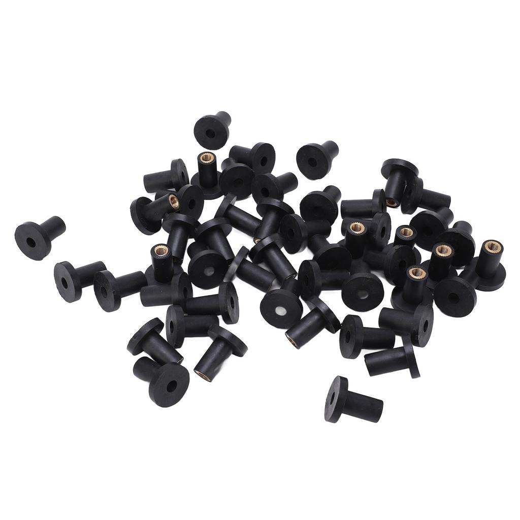 50Pcs Set Rubber M5 Well Nuts Fasteners for Car Windscreen Motorcycles Fairing Kayaks