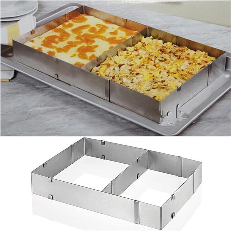 Square Rectangular Cake Mold Ring, Adjustable Stainless Steel Square Mousse Cake Cutter Baking Mold Pastry Baking Tool