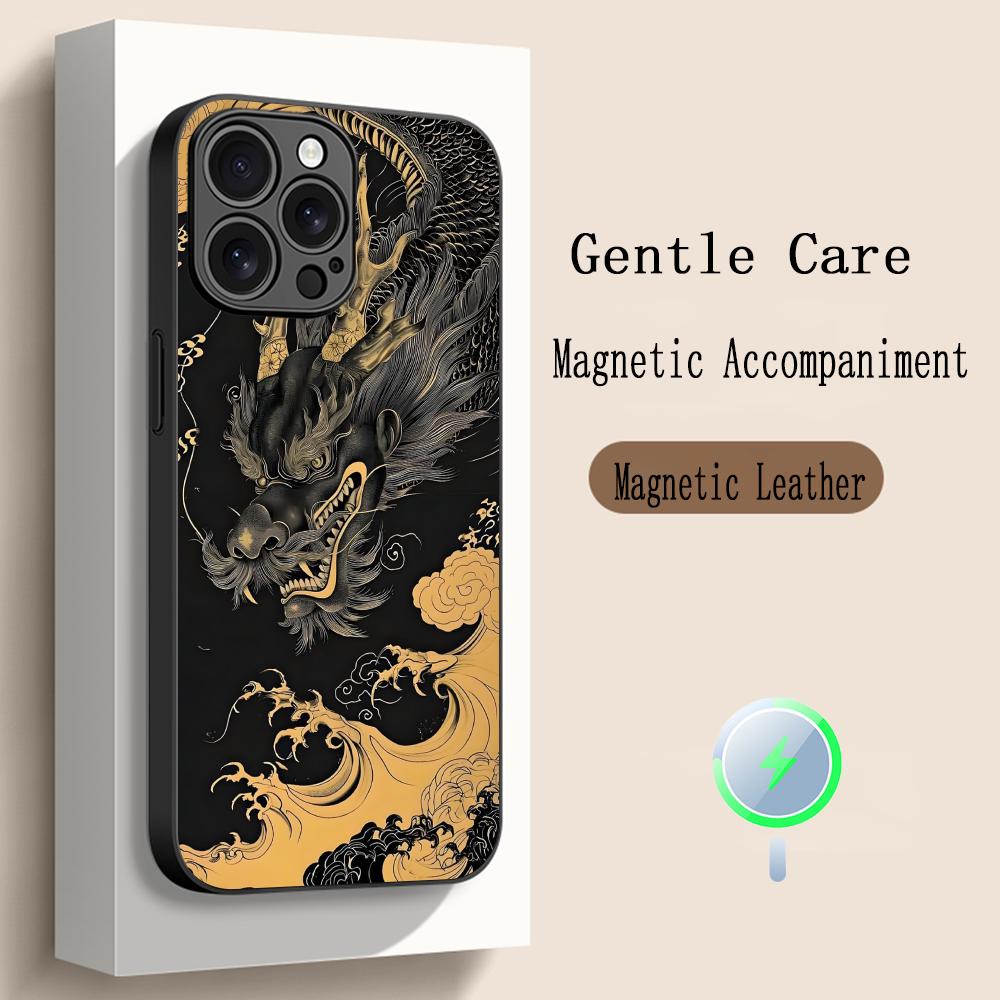 

Ukiyo e japan art painting pattern Phone Case For iPhone 17 16 15 14 13 12 Plus Pro Max High-end Luxury Magsafe Sheepskin iPhone 17 Pro