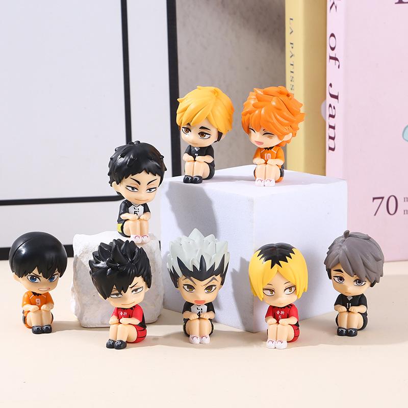 8Pcs/Set Anime Haikyuu Figure Toys Kenma Kozume Shoyo Hinata Kotaru Bokuto Yu Nishinoya Action Figure Model Toy Fans Gift