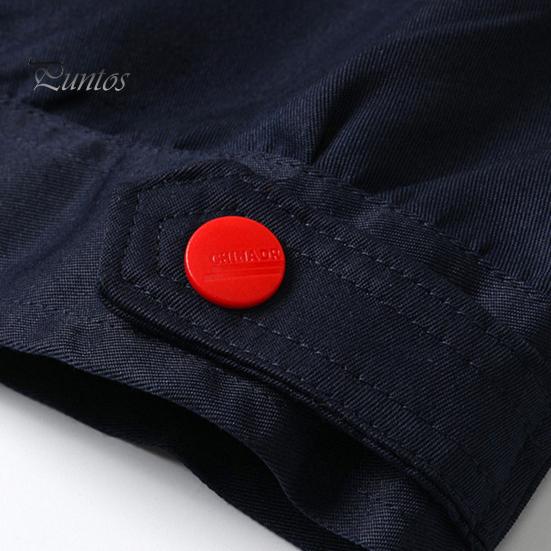 Workwear Suit for Men Women Wear-resistant Worker Clothing Lapel Collar Zipper Long Sleeve Top Pants Work Uniform Set for Repairman Workmen