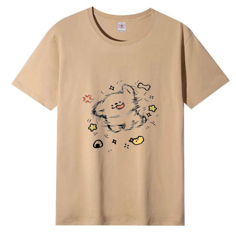 

Футболка из хлопка с короткими рукавами женская летняя новая свободная принтованная футболка XS