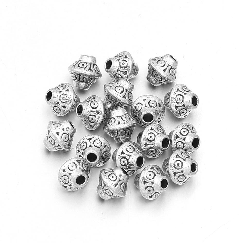 30 Stück Vintage Abstandshalter Perlen Legierung Metallperlen Lose Perlen Quetschperlen Für DIY Schmuckherstellung Armband Halskette Zubehör