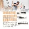 Cam Fittings Set with Dowel Pre Inserted Nut for Cabinet Furniture 3 In 1 Connecting Rod Black
