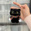 Plush  Keychain Yellow Eyed Black Pendant Feline Plush Pendant Compact Plush Keychain For Christmas Tree Handbag Airpods