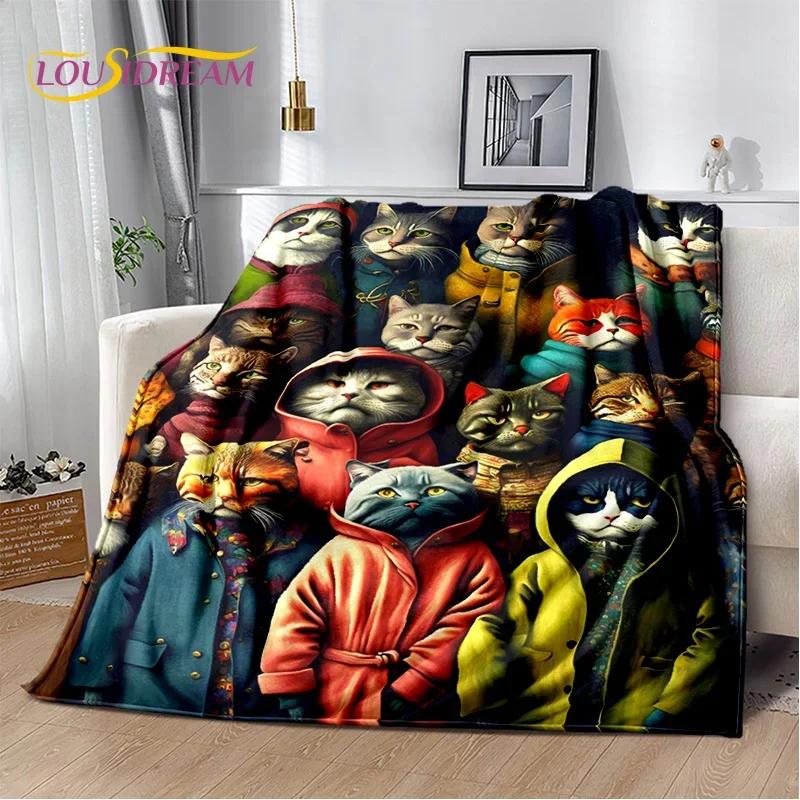 Cartoon Cute Calico Cat,Garfield Cat,Persian Cat,Ragdoll Blanket,Soft Throw Blanket for Home Bedroom Bed Sofa Cover Blanket Kids