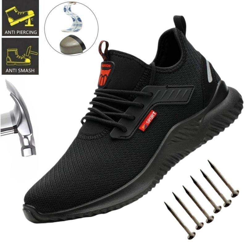 Lightweight Safety Shoes Men Steel Toe Sneakers Puncture Proof Breathable Safety Boots Man Dangerous Construction Work Foorwear