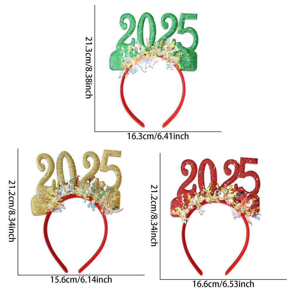 

2025 повязка на голову на Рождество Рождественская повязка на голову Обруч для волос 3X Праздничные повязки на голову Рождественские аксессуары для волос Рождественские повязки для волос