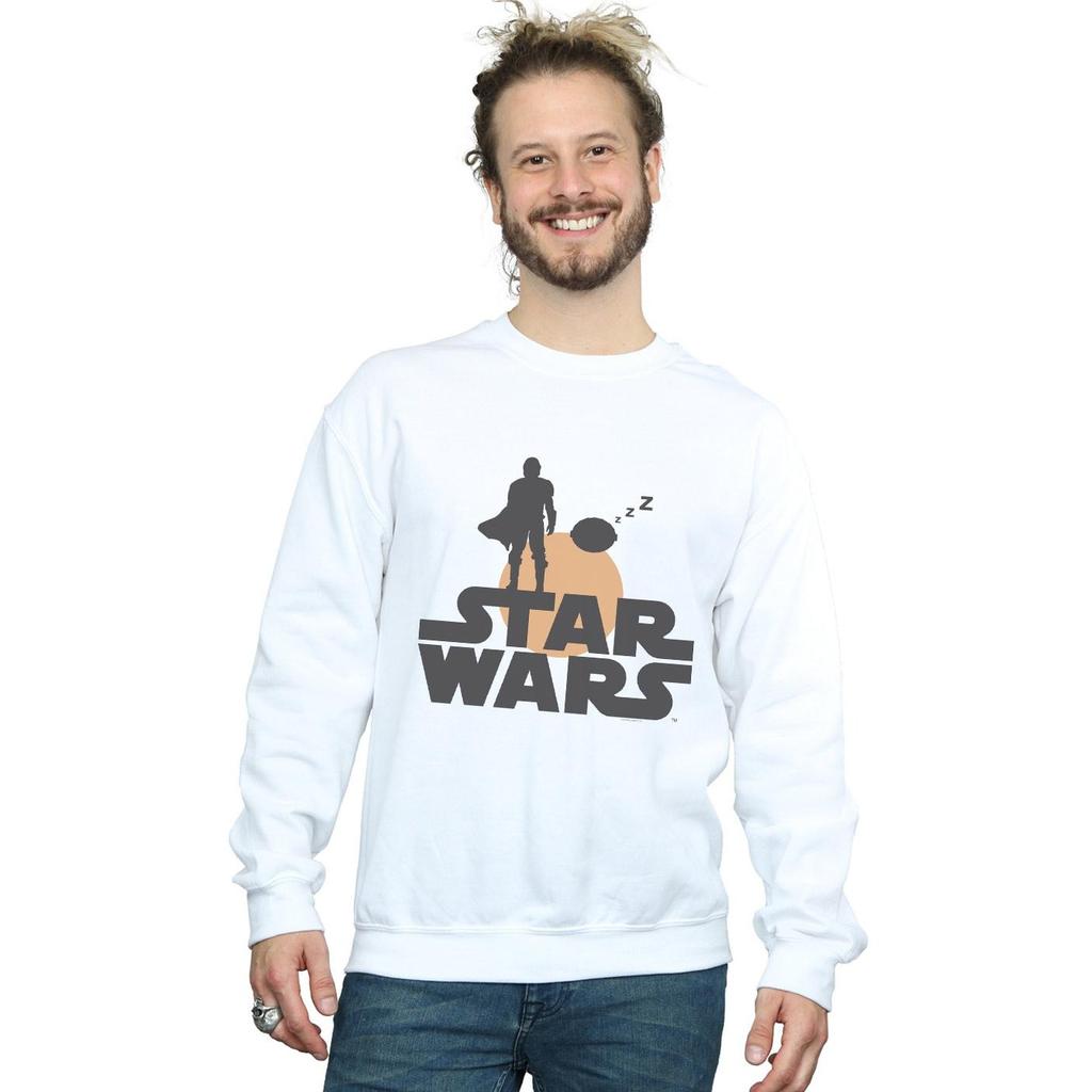 Star Wars Mens The Mandalorian Mando And The Child Silhouette Sweatshirt
