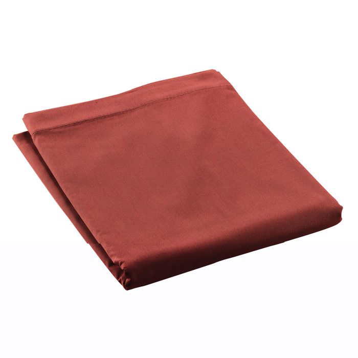 Drap plat en percale de coton 180 x 290 cm terracotta