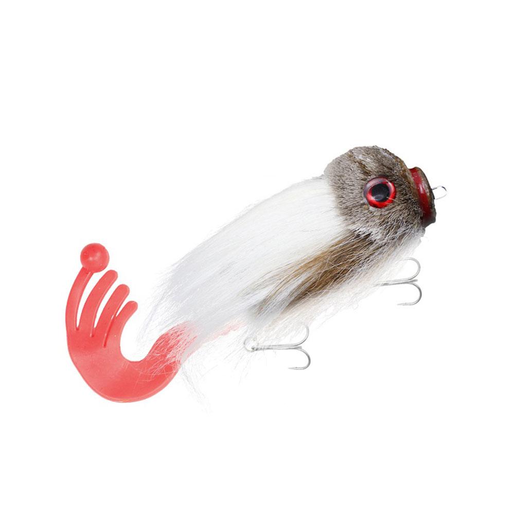 

Mouse Fishing Lure with Treble Hooks Artificial Bait Saltwater Pike Mouse Fishing Bait for Bass Crappie Pike Speckled Trout білий