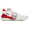 Li Ning Cushioning Abrasion Resistant Cushioning, Wear Resistant Low Top Basketball Shoes Men's White Red ABAR071-1