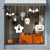 Halloween Window Cling Static Clings, Removable Ghost Pumpkin Bat Spider Web Stickers, No Residue Decor Self-Adhesive Glass Decor, Holiday Decals for