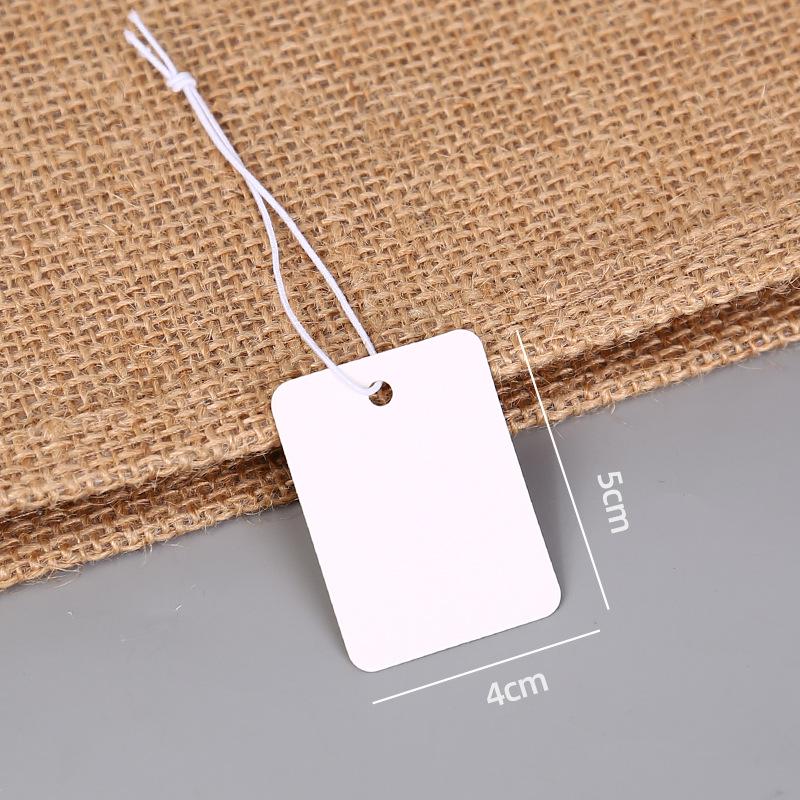 In-Stock Blank Cardboard Jewelry Tags with Elastic Rope for Clothing Accessories