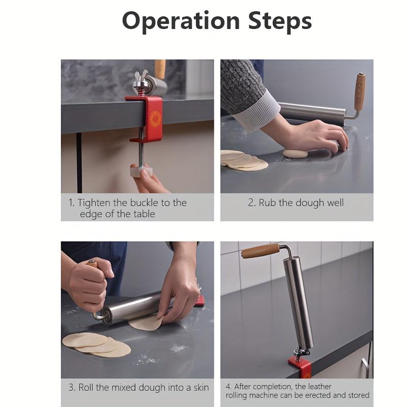 1pc Adjustable Rolling Pin, 304 Stainless Steel Heavy Duty Kitchen Rolling Pin with Ergonomic Handle for Perfectly Shaped Pastries, Dumplings