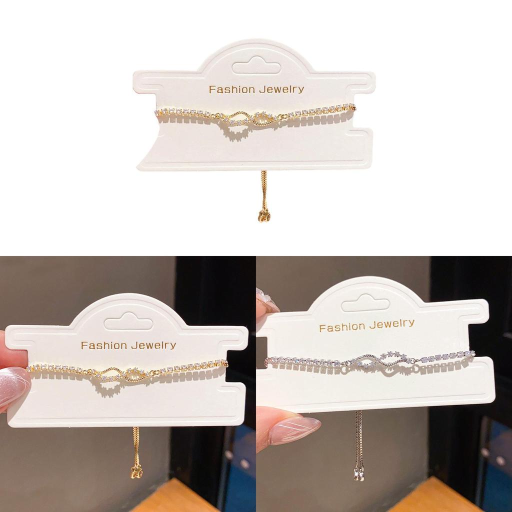 Zircon Cross Pendant Adjustable Bracelet With Geometric Design For Women