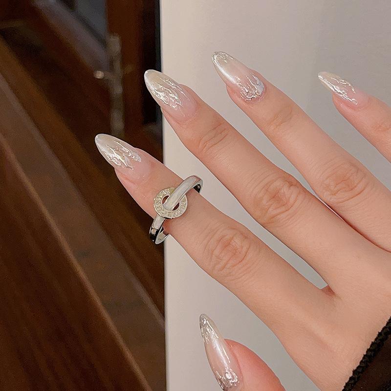 Dripping Oil Niche Design Dopamine Ring High-End Sense Circle Personalized Stacking Adjustable Simple Fashion Open Ring