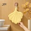 Bathroom Decor Hand Towel Leaf Shape Towel, Soft Absorbent with Hanging Loop, Kitchen Cute Maple Ginkgo Design for Drying Loop
