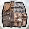 Luxury Silk 70cm Square Scarf For Women Bandanas Fashion Lady Hairband Female Cashew Print Neckerchief Hijab Bag Ribbon