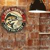 Vintage Tin Sign Retro Metal Plaque Fishing Man Cave Garage Wall Art