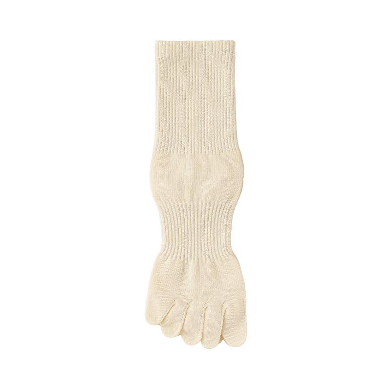 Female Spring and Autumn Antibacterial Movement Breathable Sweat Absorption Boneless Five Finger Tube Cotton Socks