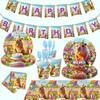 Capibara Party Cutlery Set Disposable Paper Plates Paper Cups Tissue Tablecloths Children'S Party Meals