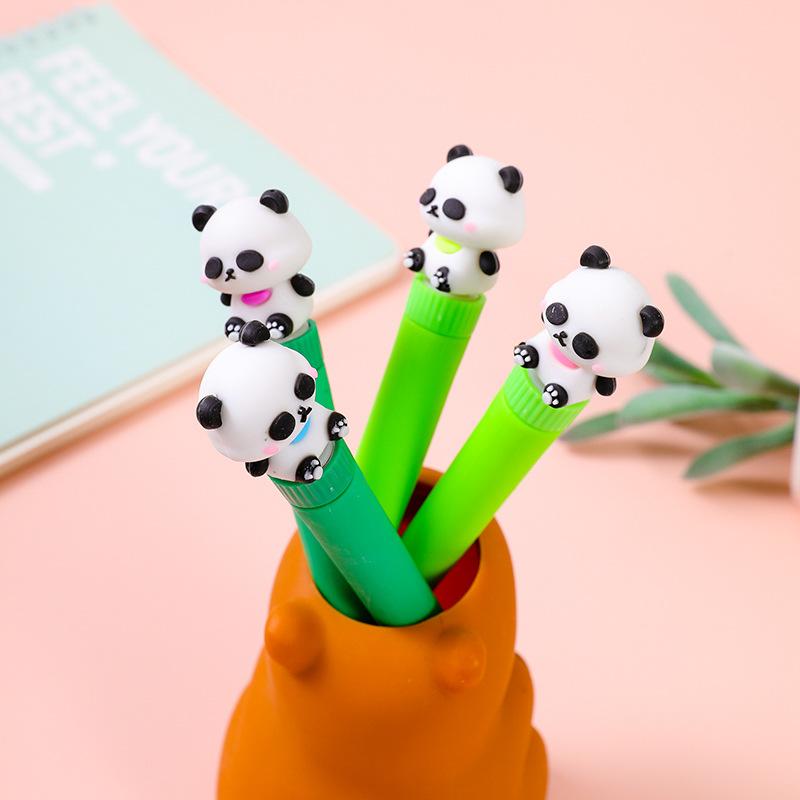 2Pcs Wholesale Cute Panda Neutral Pen for Writing Supplies Back To School Extra Smooth Writing Portable Lightweight for Birthday Party Favors