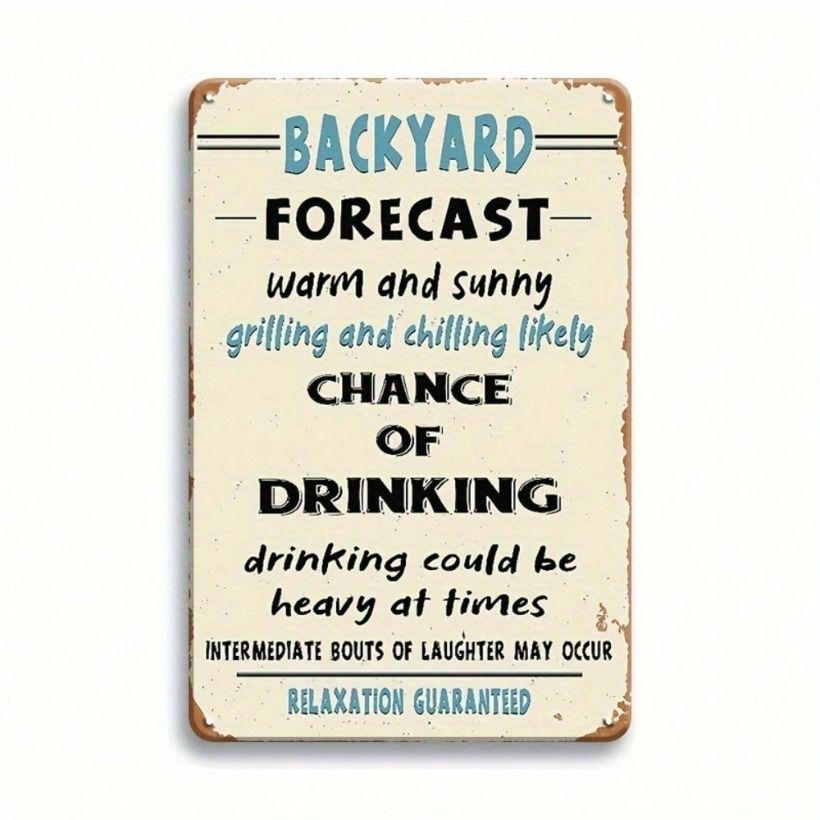 

Vintage Metal Poster 8x12 Inch Wall Art for Bar Patio Decor