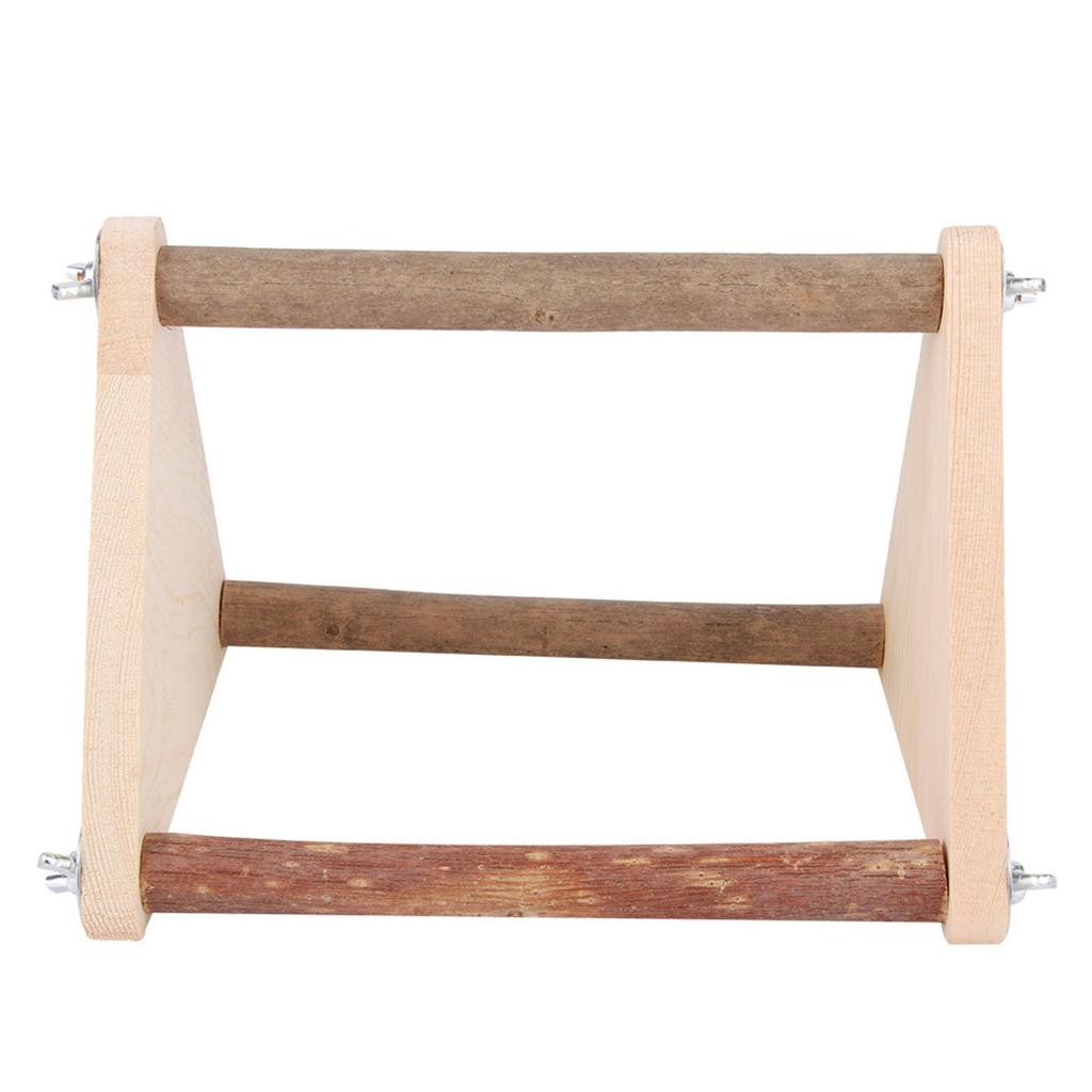 Přenosný přírodní dřevěný stojan s bidýlky pro ptáky, hračky pro malé a středně velké papoušky