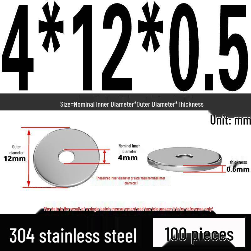 Thickened 304 Stainless Steel Flat Washer Spacer (M2-M36)