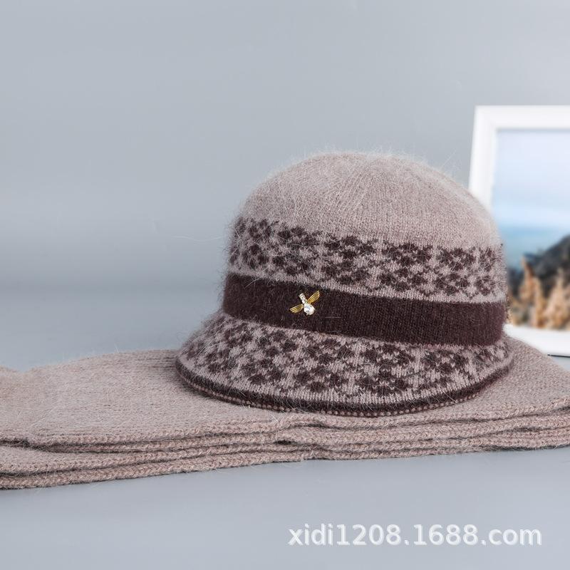 Hat Granny Sky Plush Rabbit Wool Hat Old Lady Mom Knitted Warm Fashion Hat