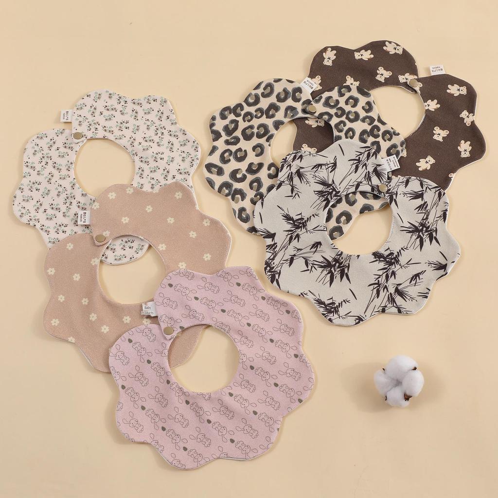 Newborn Anti-Spit Soft Petal Bib - Rotating Design