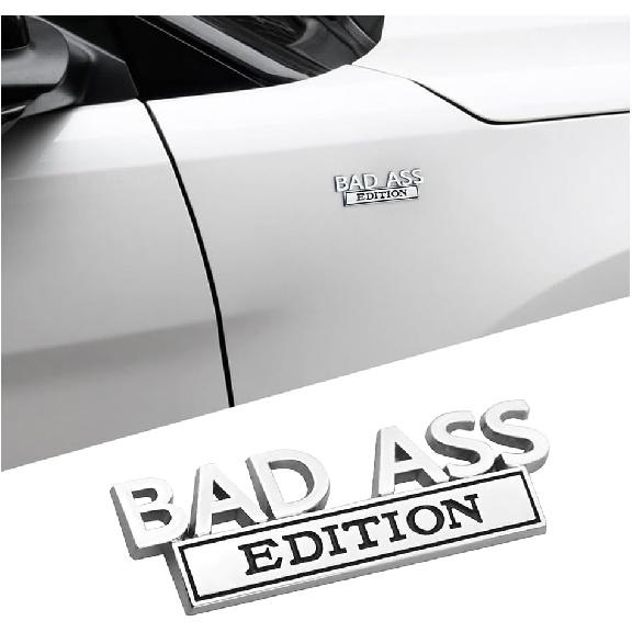 Bad Ass Edition Emblem for Car, Auto Fender Bumper Hood Trunk Door 3D Badge Sticker Decal, Automotive Exterior Decoration Replacement Accessories,
