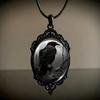Collier Pendentif Gemme du Temps Motif Chauve-Souris Sombre Bijoux